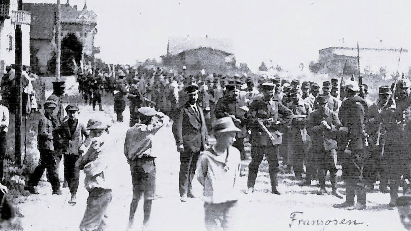 World War 1 French prisoners in the Munster camp near Hanover