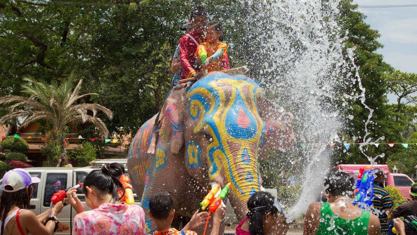 Songkran Water Love in Ayutthaya, Ayuttaya Province, Thailand