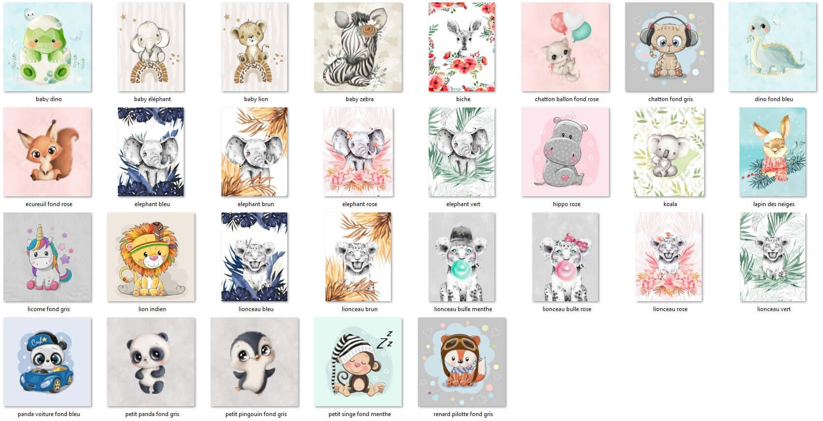 Nouveaux panneaux animaux pour couverture bébé