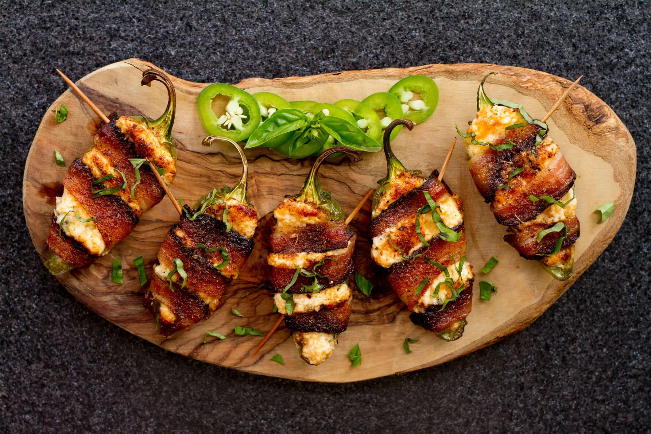 Air Fryer Stuffed Jalapeños with Bacon