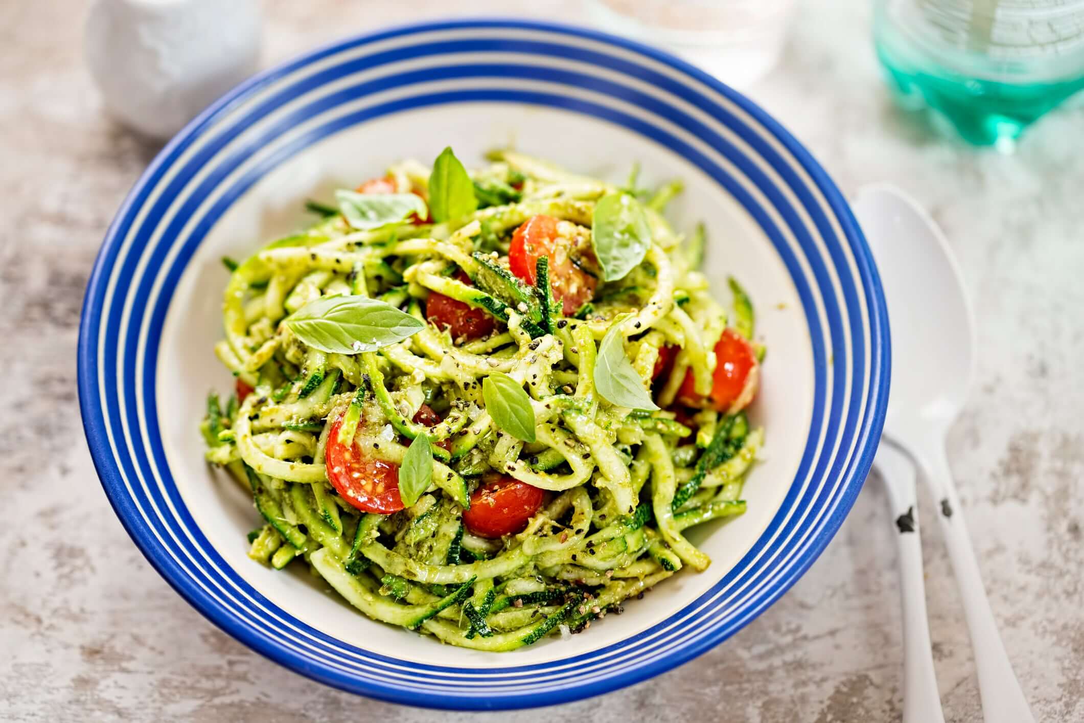 Air-Fried Pesto Zucchini Noodles