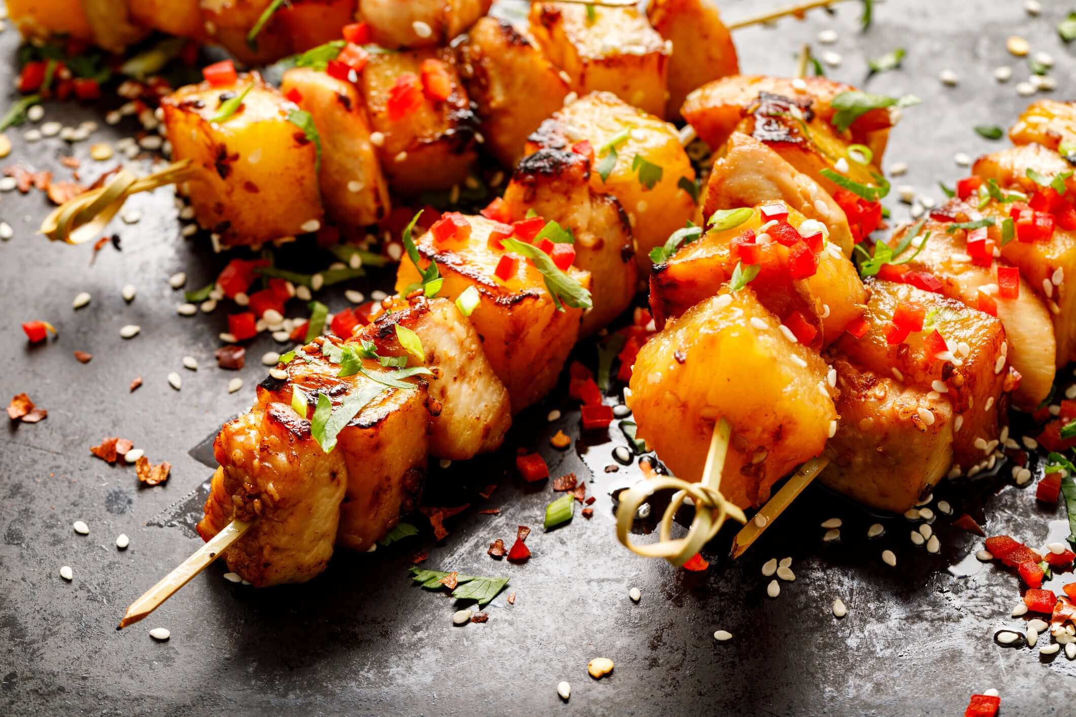 Air Fry Teriyaki Pineapple Chicken Skewers