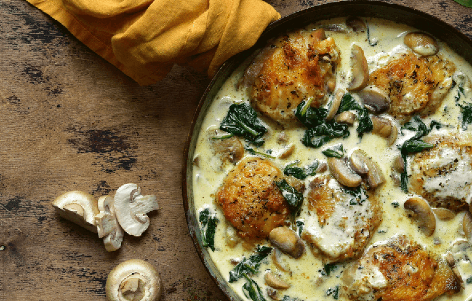 Chicken Thighs in Mushroom Cream Sauce