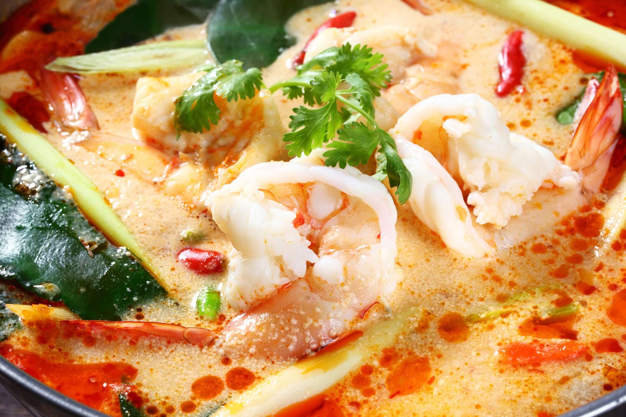 Wok-Tossed Shrimp and Coconut Curry Soup