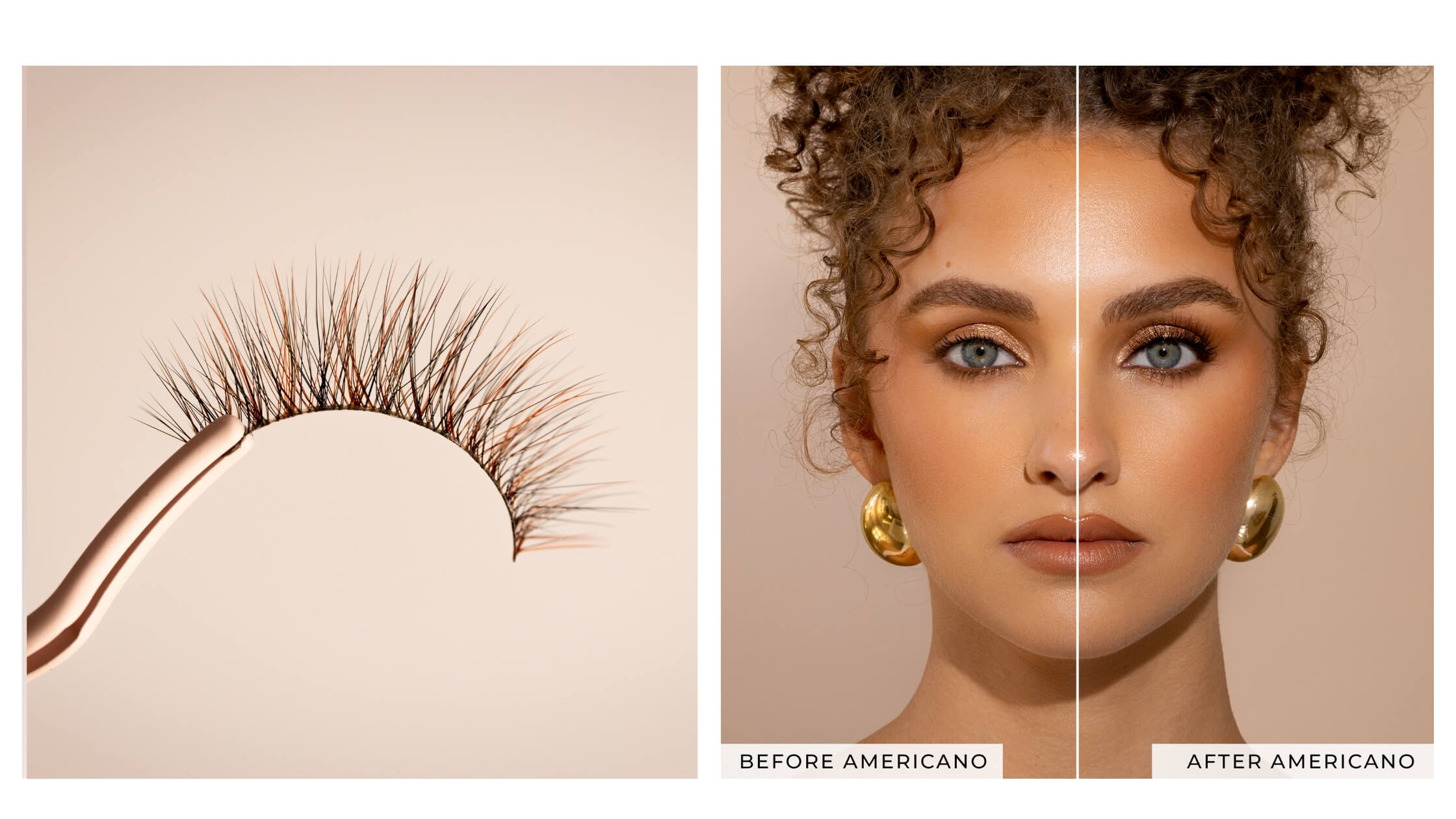Before & After of Americano false lash