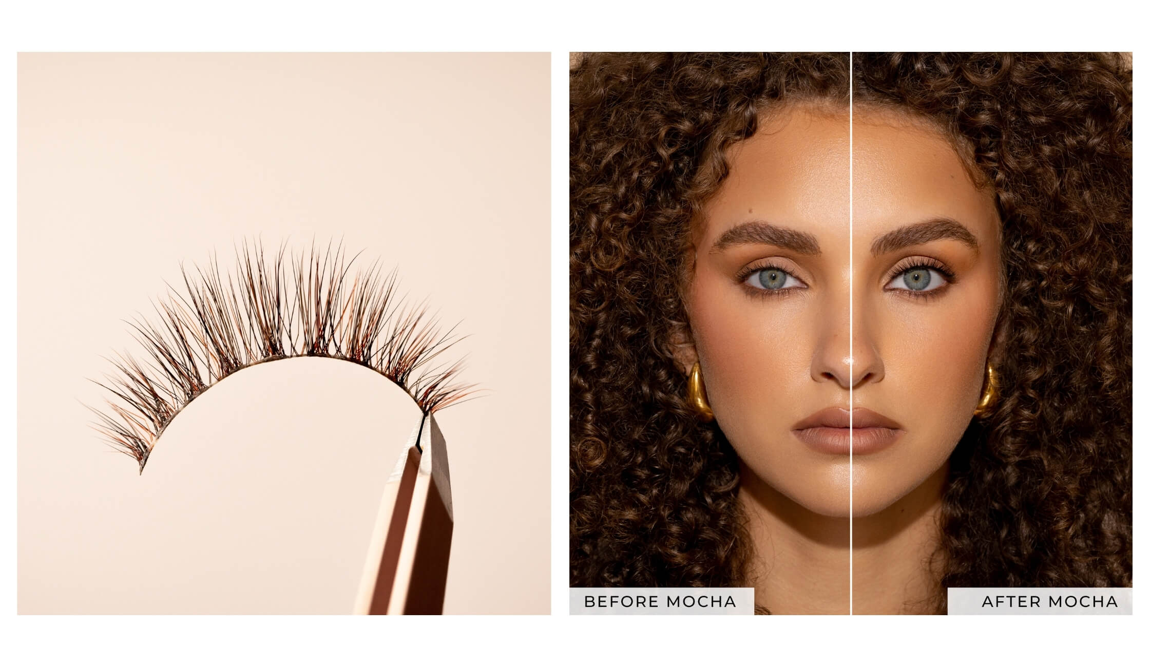 Before & After of Mocha false lash