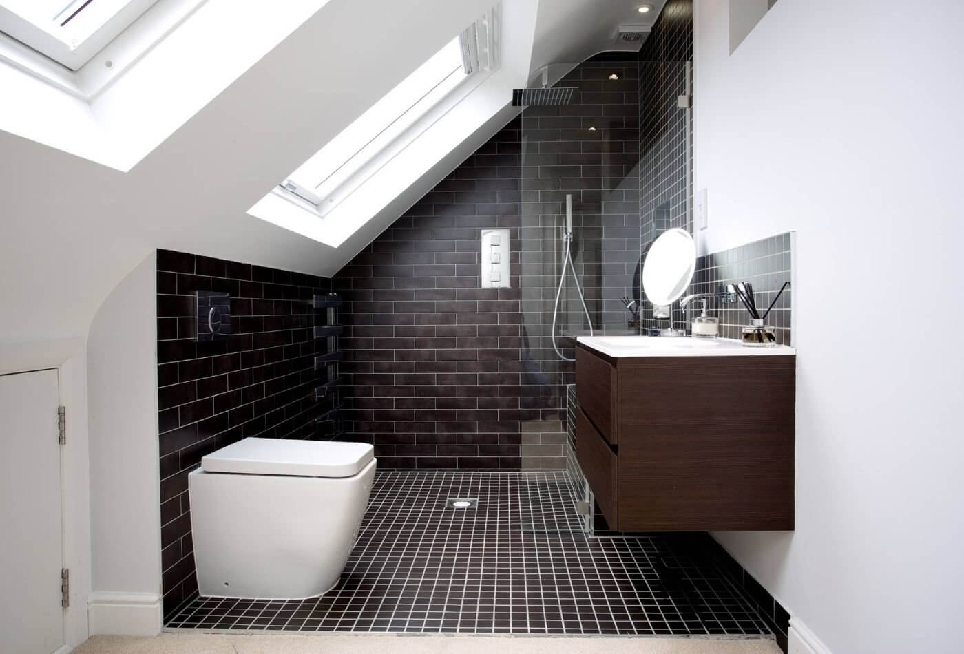 Small Attic Bathroom Sloped Ceiling