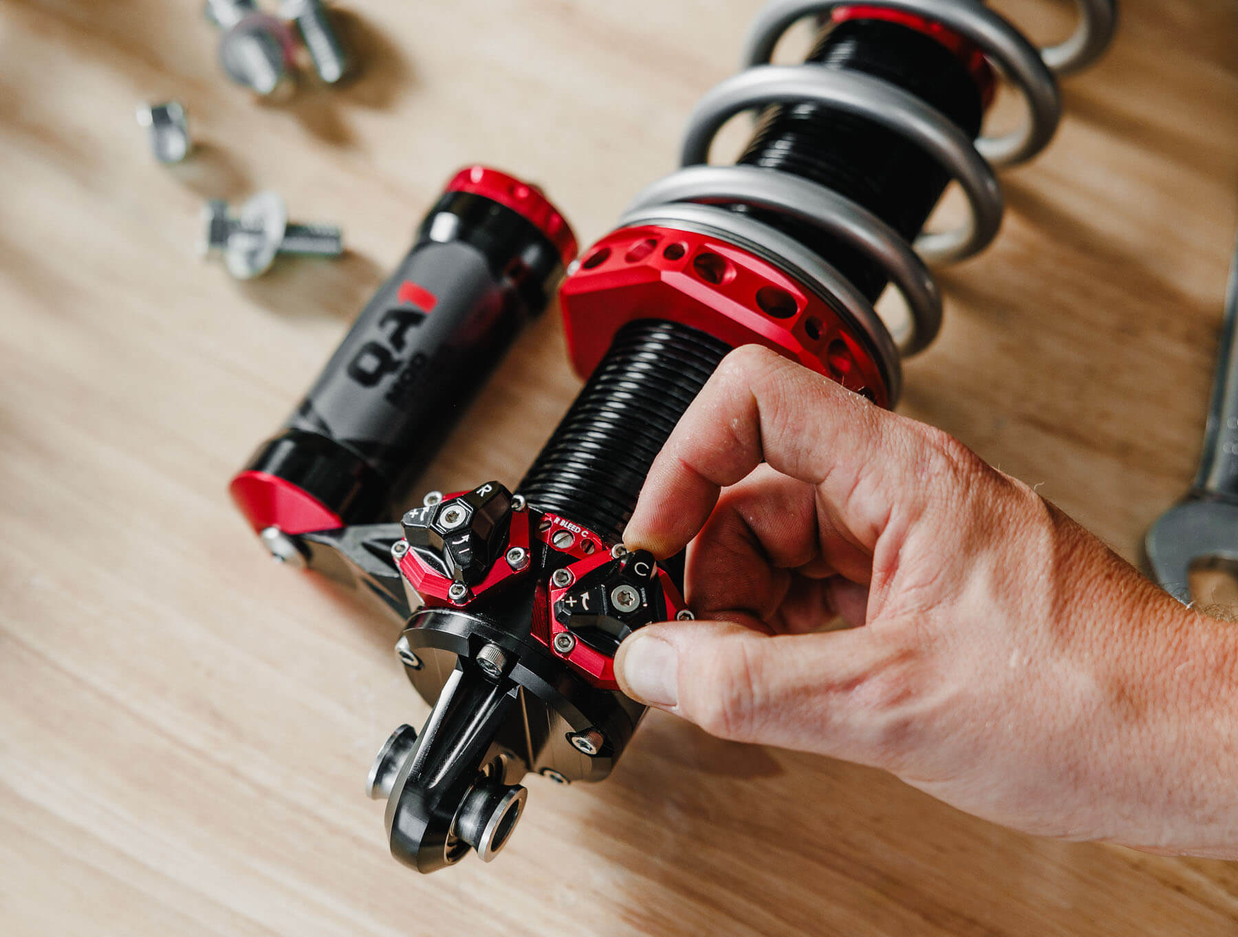 QA1 Mod Series 4-way adjustable shocks.