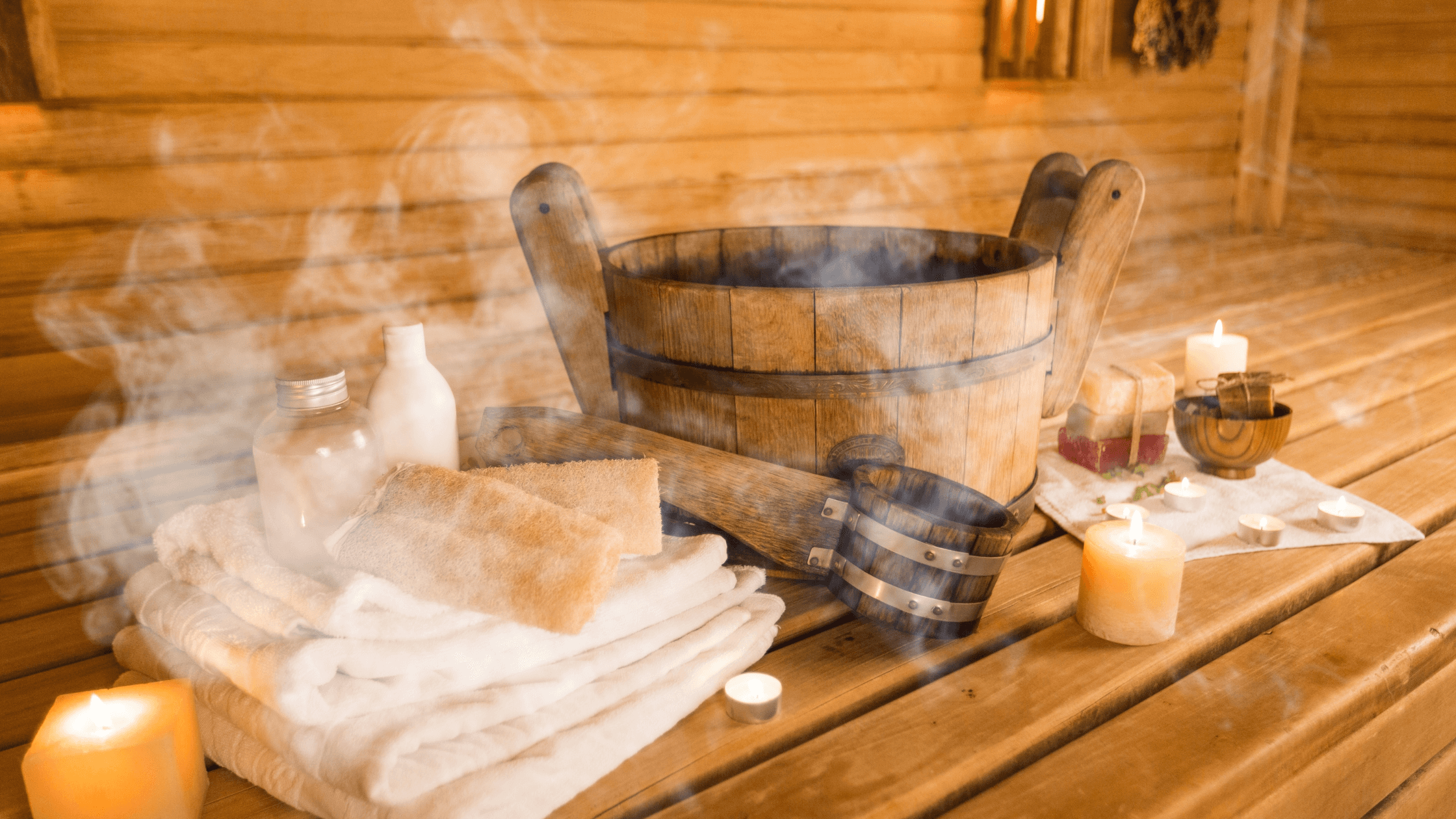 home steam sauna with sauna accessories