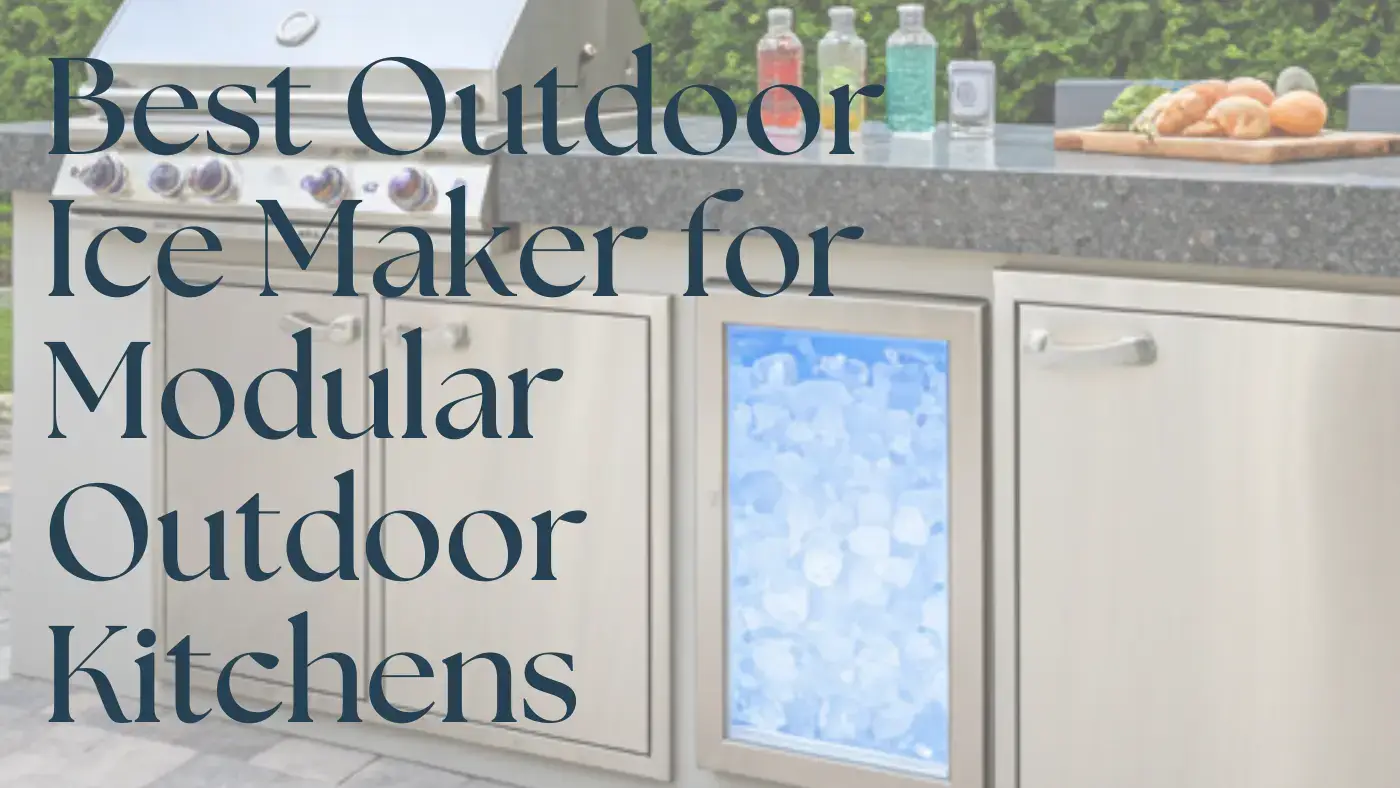 Convenient under-the-counter ice maker for a modular outdoor kitchen, providing easy access to ice for entertaining guests.