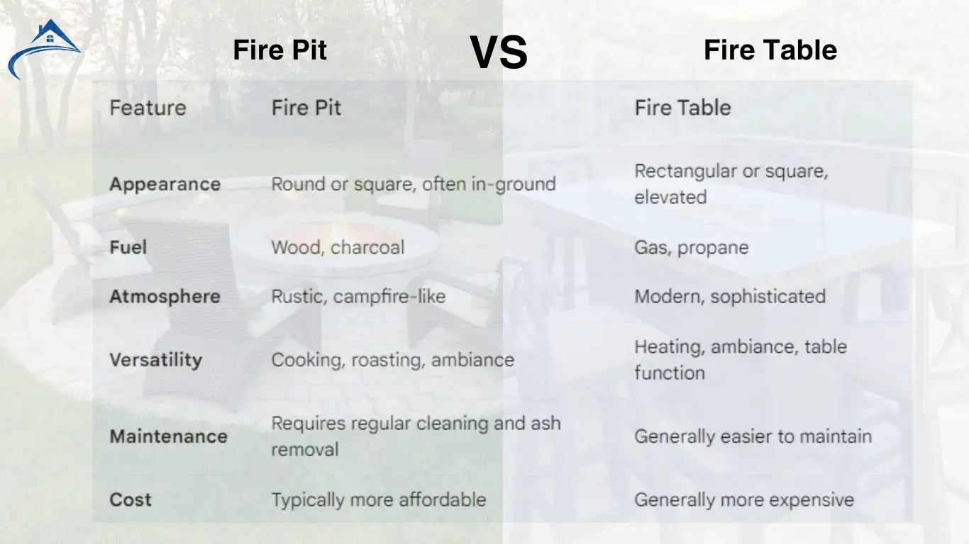 fire tables vs fire pits