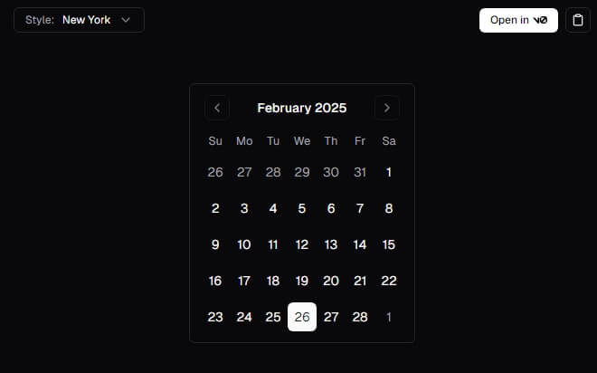 shadcn calendar