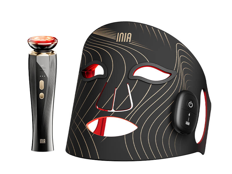 Red light masks and microcurrent facial devices