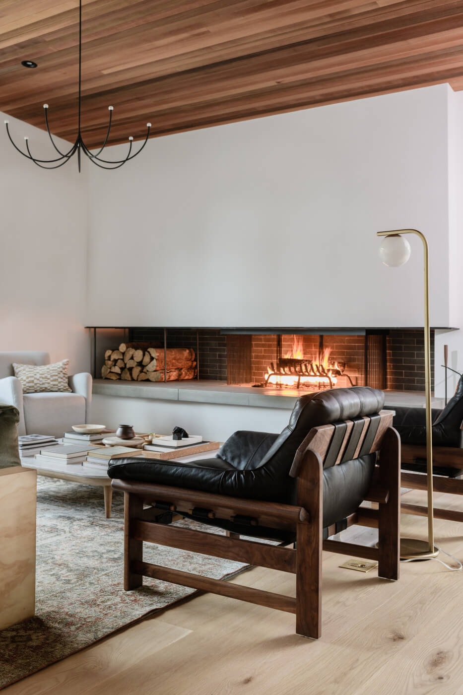 Interior Designer Julia Miller of Yond Interiors designs a living room with handmade vintage rugs