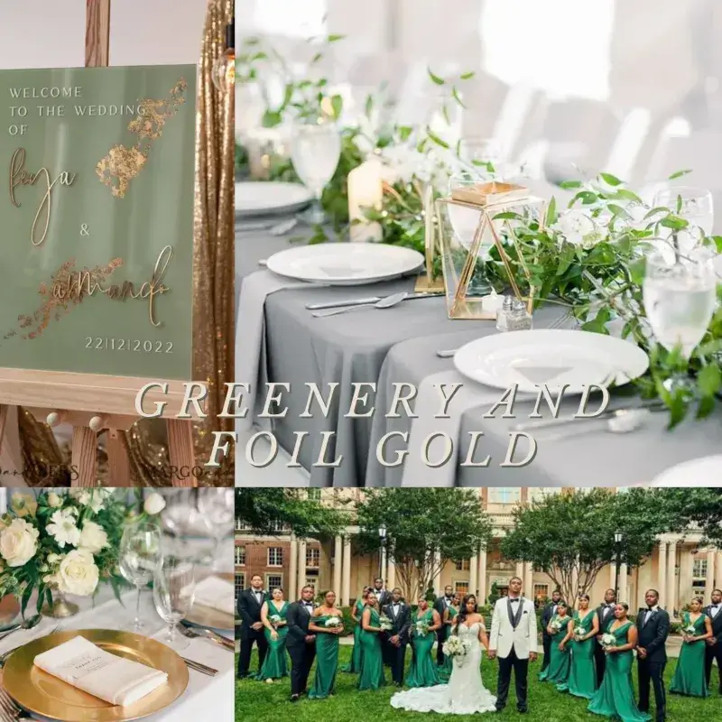 Greenery and Foil Gold