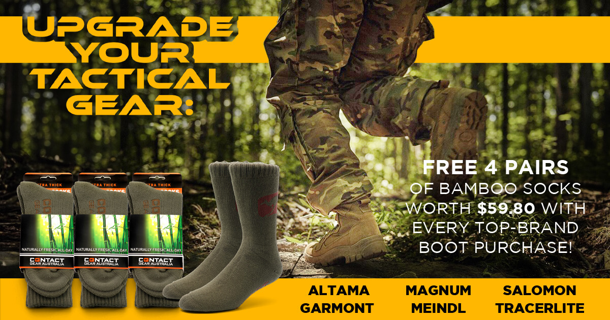 Elevate Your Tactical Footwear Game with Free Contact Gear Bamboo Socks