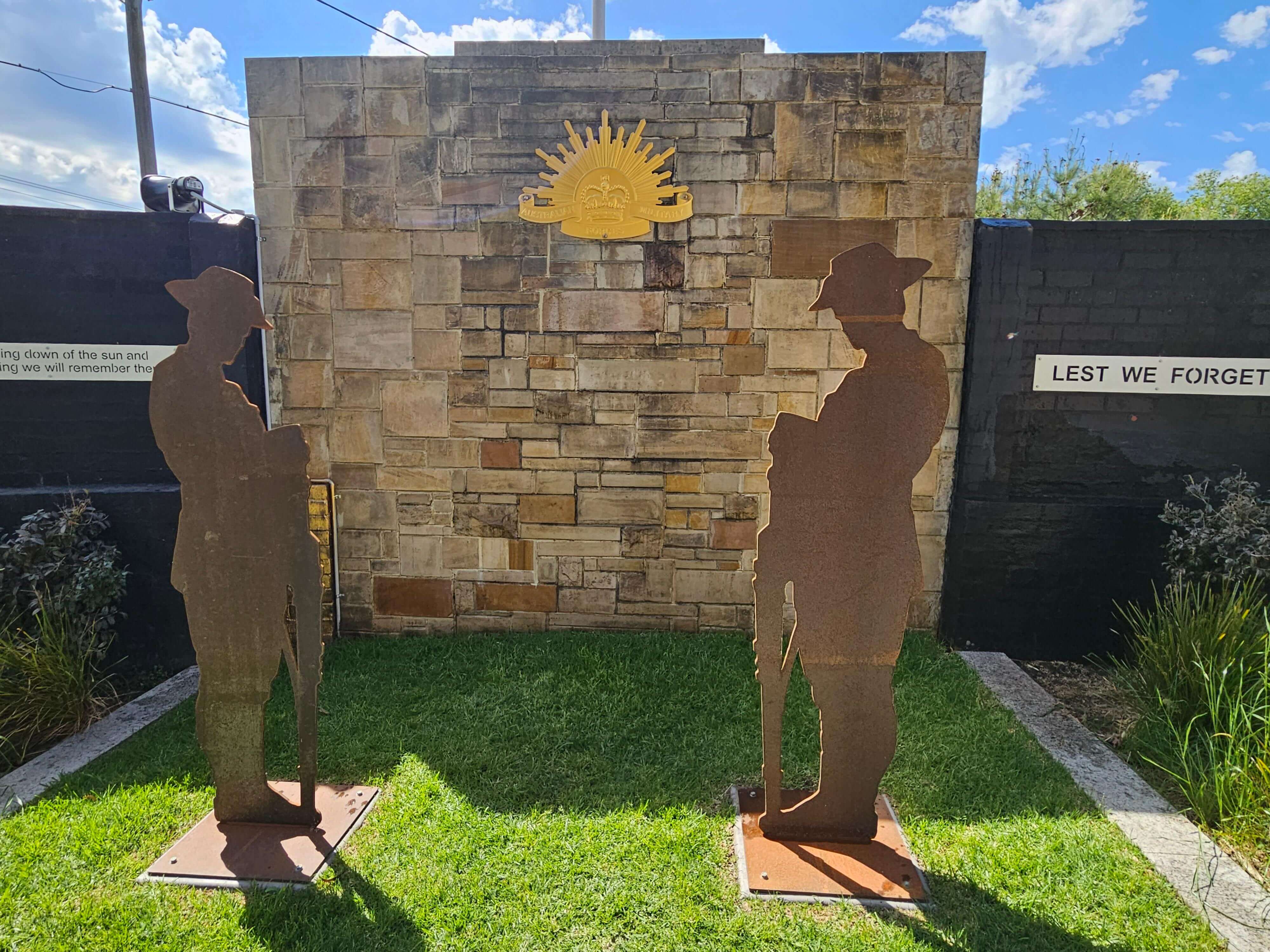 Rising Sun at the Cenotaph of RSL Doncaster Sub-Branch Is Up