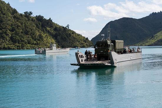 NZDF Shows Off Amphibious Landings in Marlborough