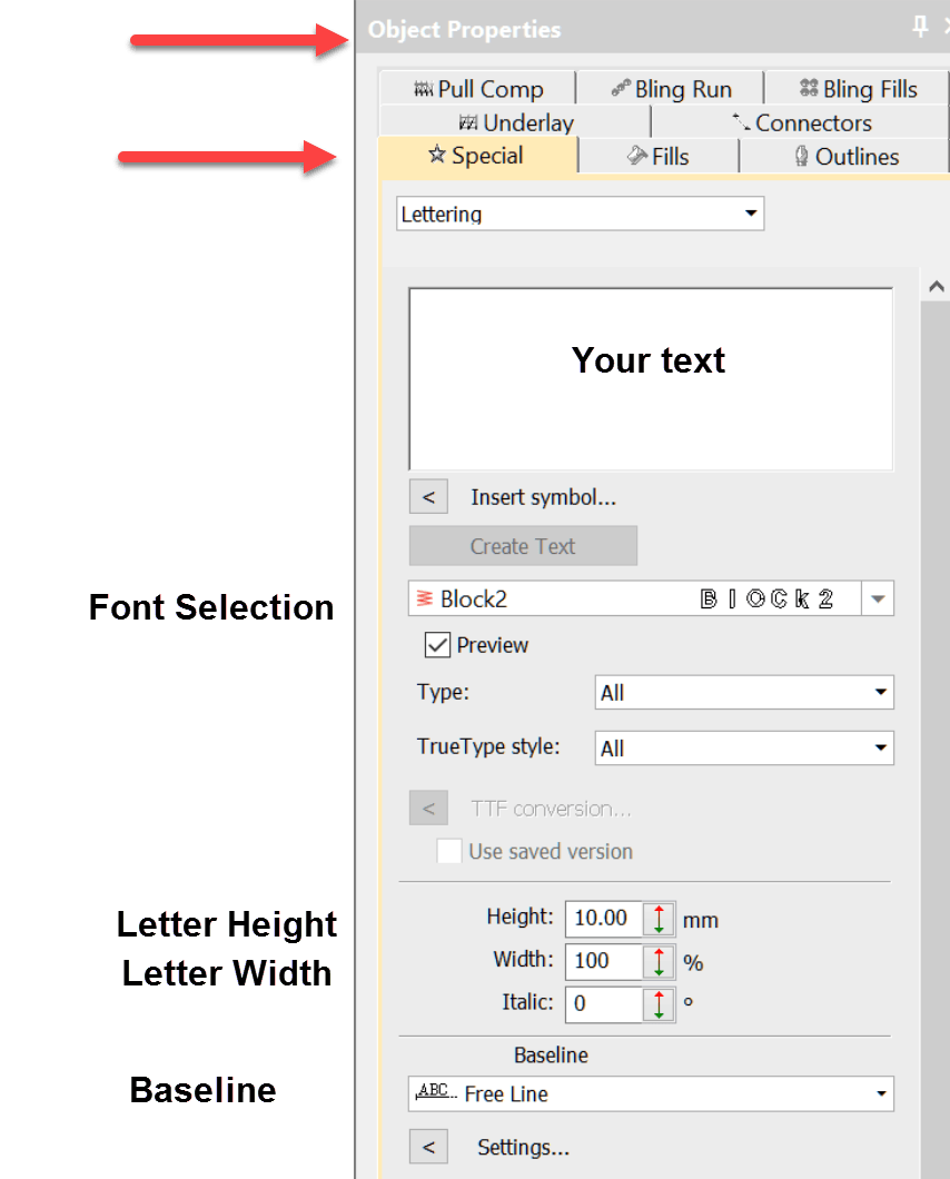 Your first line of lettering created on a Freeline