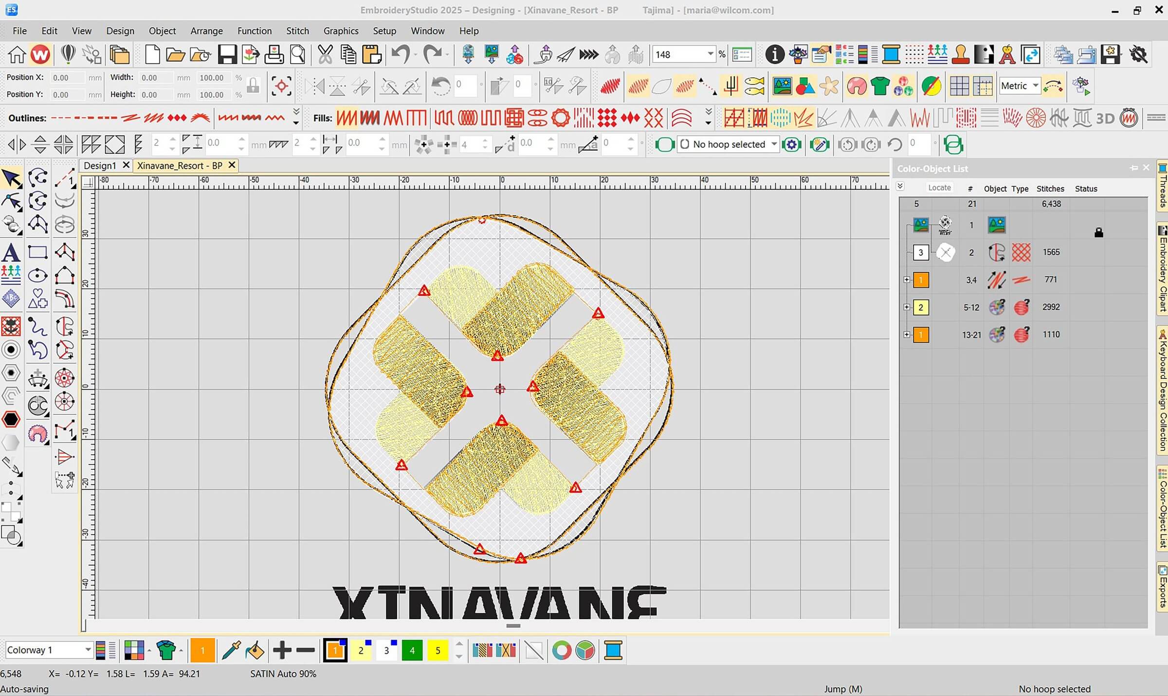 Laydown Stitch and Rounded Corners - trim