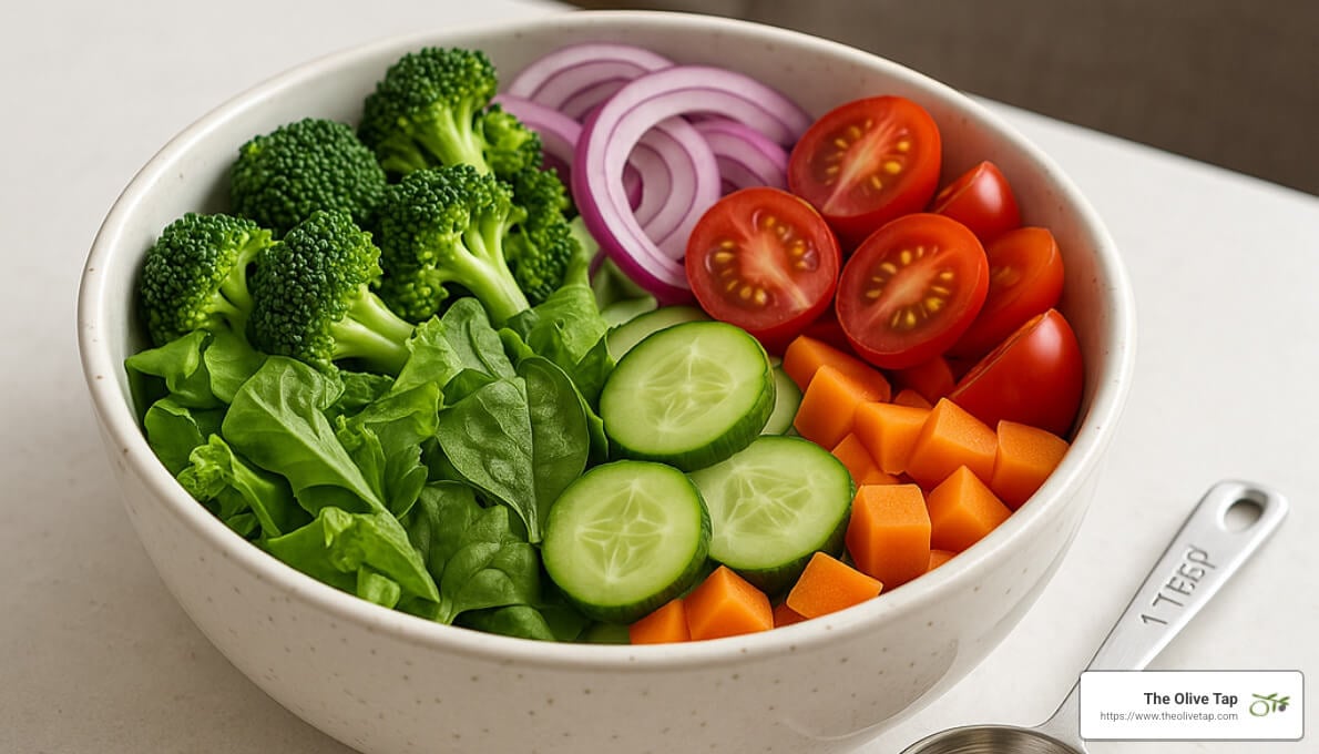 healthy salad with measured dressing - is balsamic vinaigrette fattening