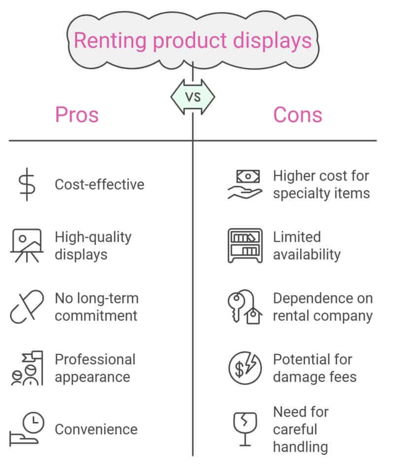 Pros and cons of renting product displays