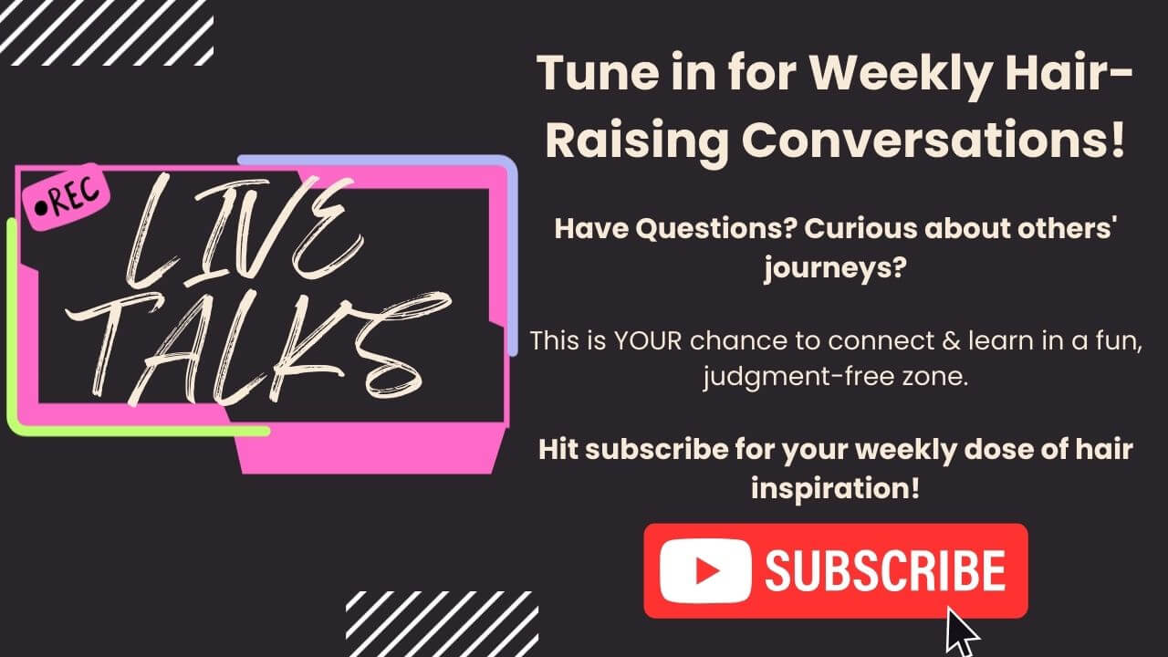 Tune in weekly for live discussions on hair loss across social media, where you can connect, learn, and share in a judgment-free zone.