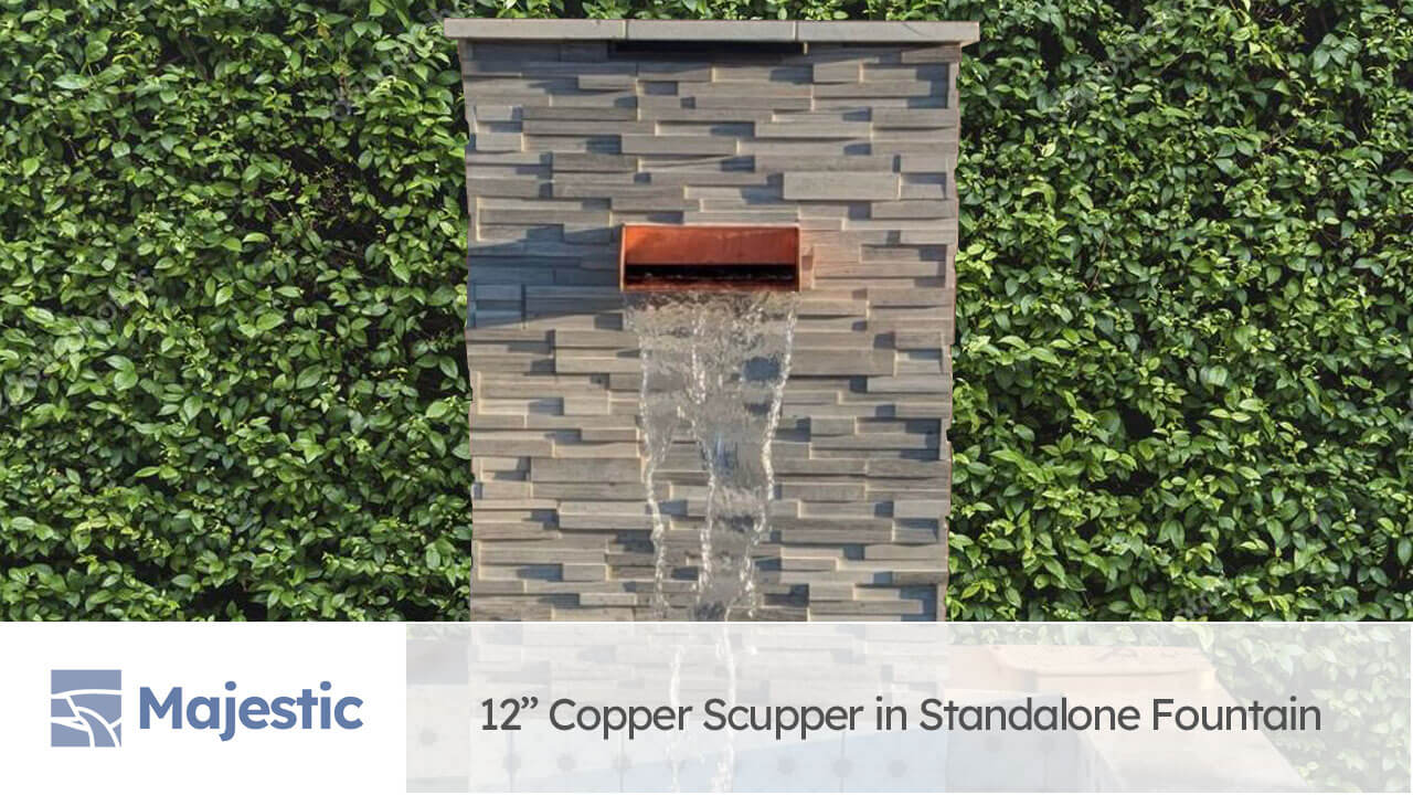 Jeffery's Backyard Standalone Fountain with Copper Waterfall Scupper