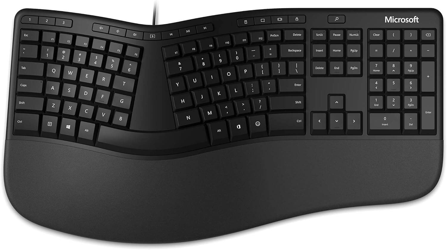 Amazon.com: Microsoft Ergonomic Keyboard (LXM-00001), Black : Electronics