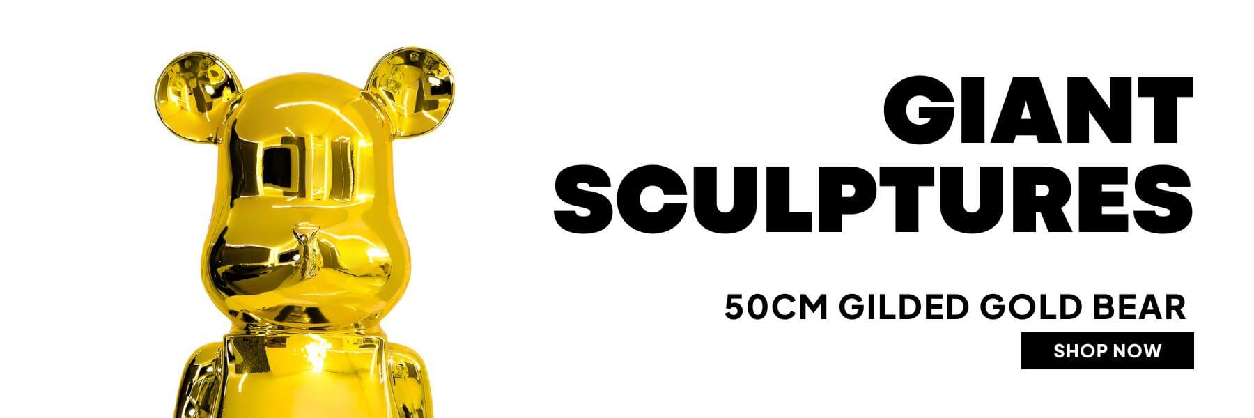 gold giant bear 50cm sculpture
