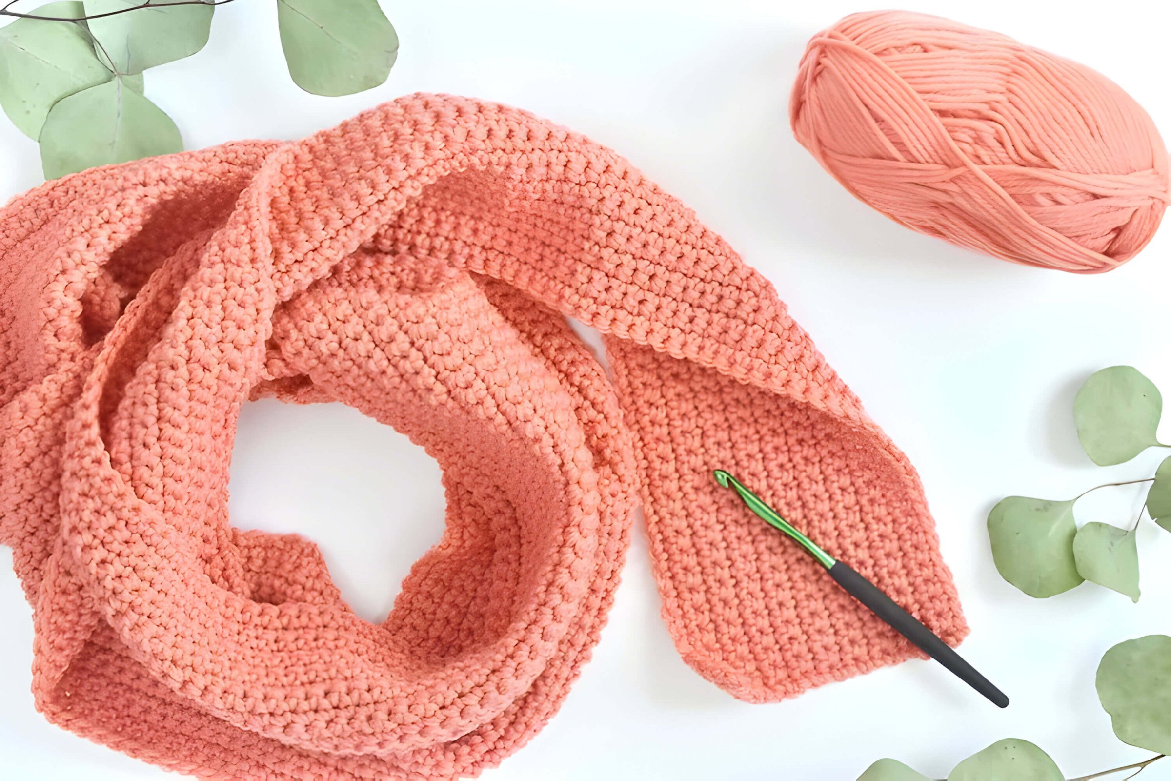 Crocheted scarf for winter
