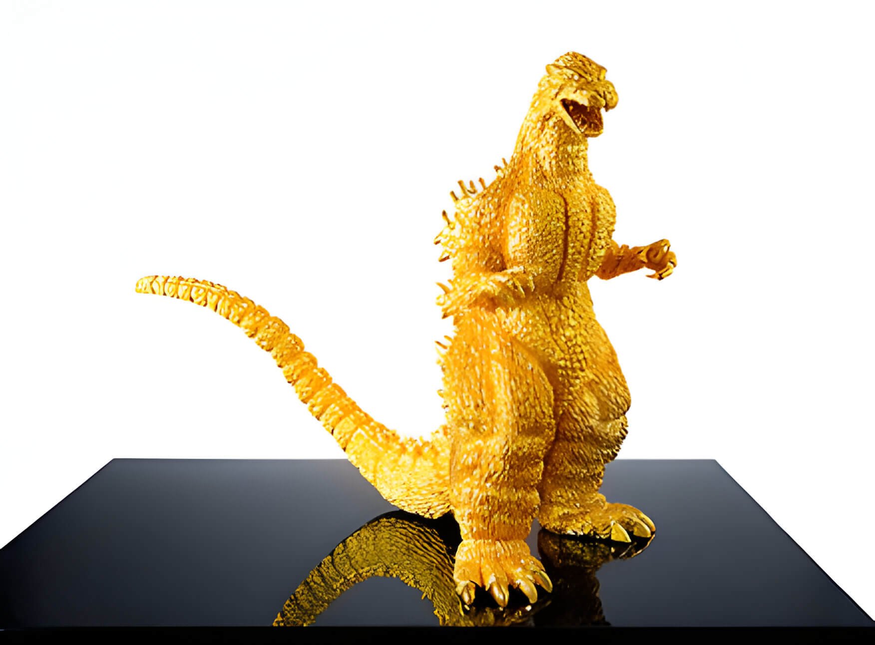 24 karat gold godzilla anime figurine