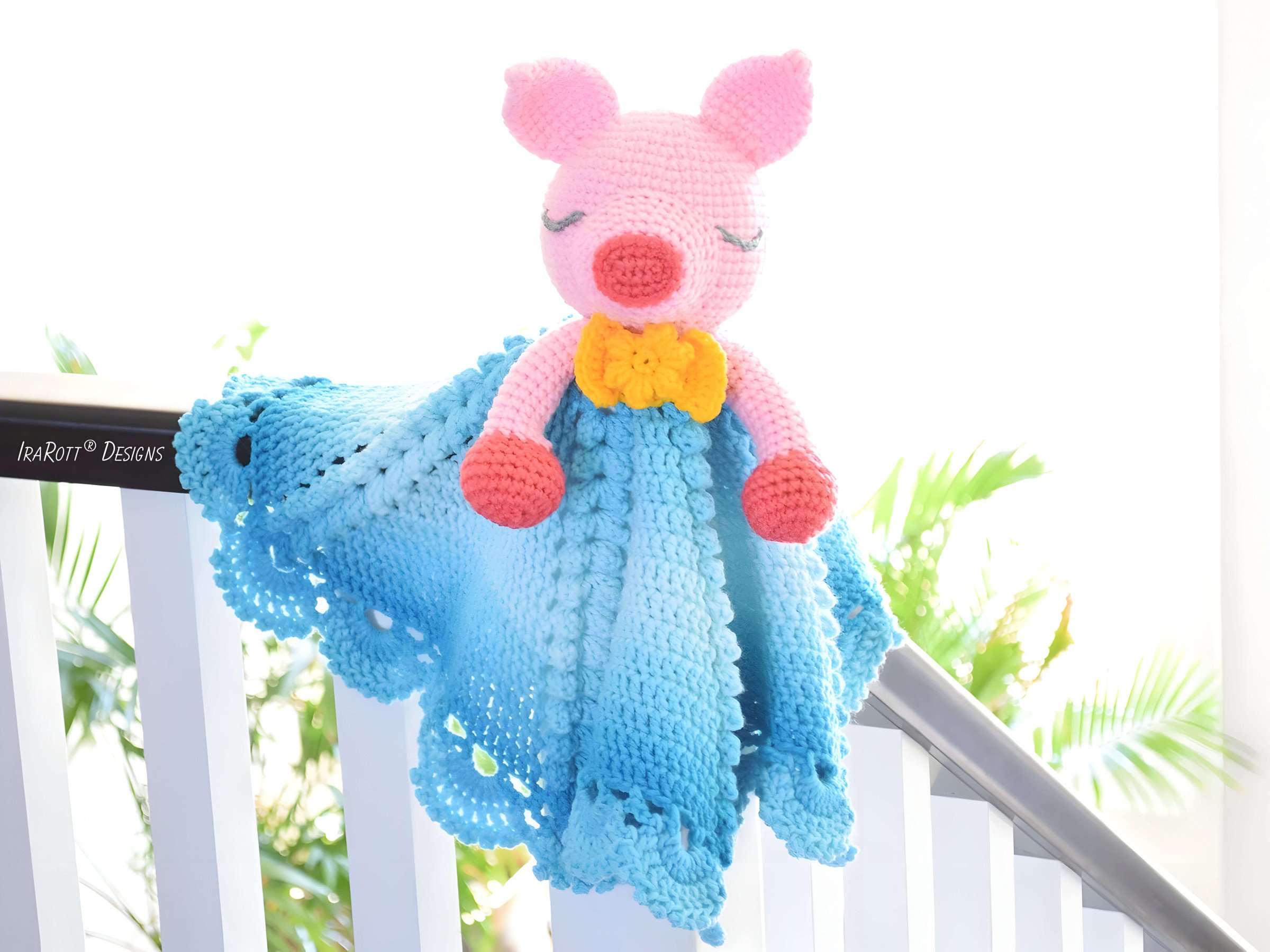 Crochet Farmyard Animal Rattles - Pig