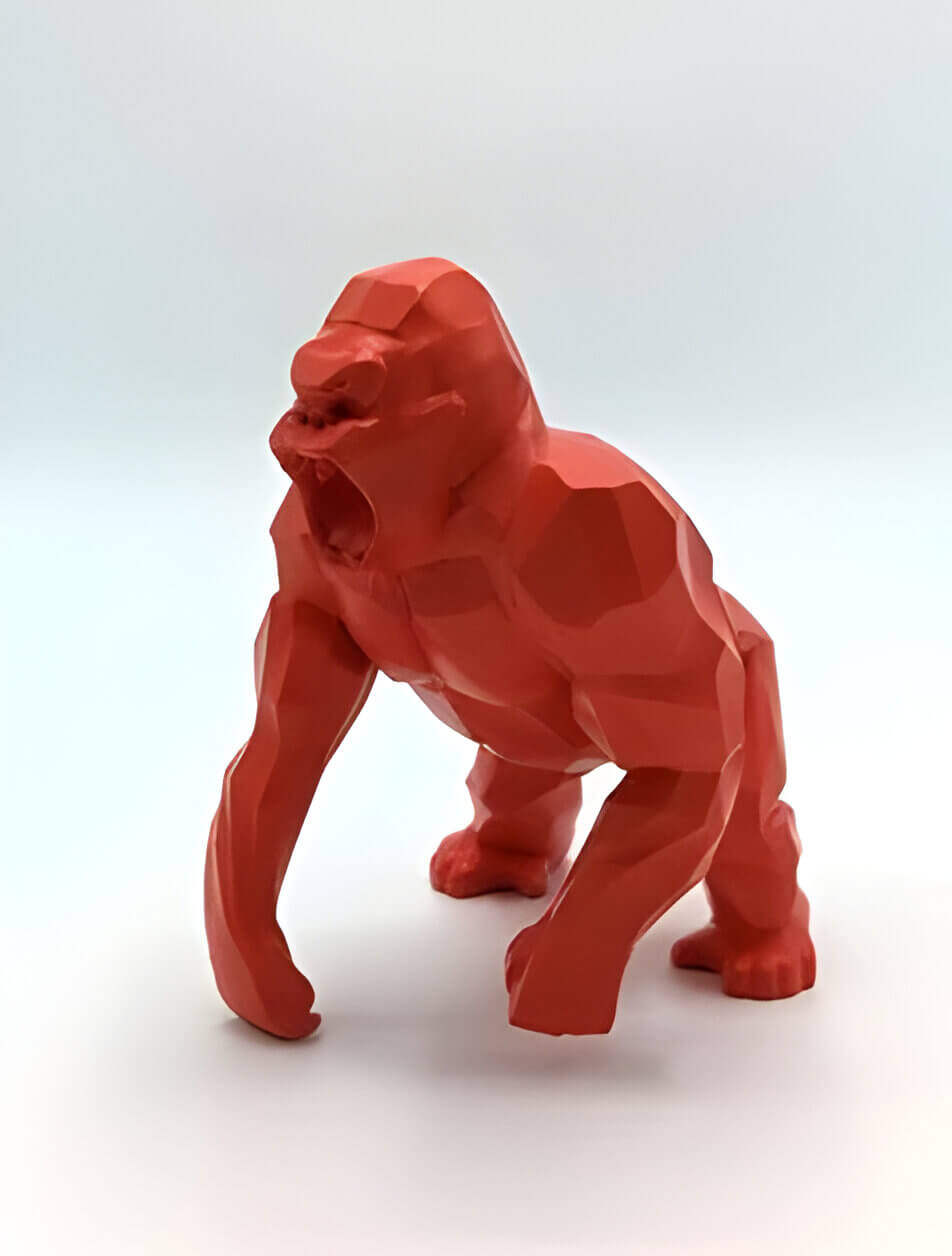 Red wild gorilla statue