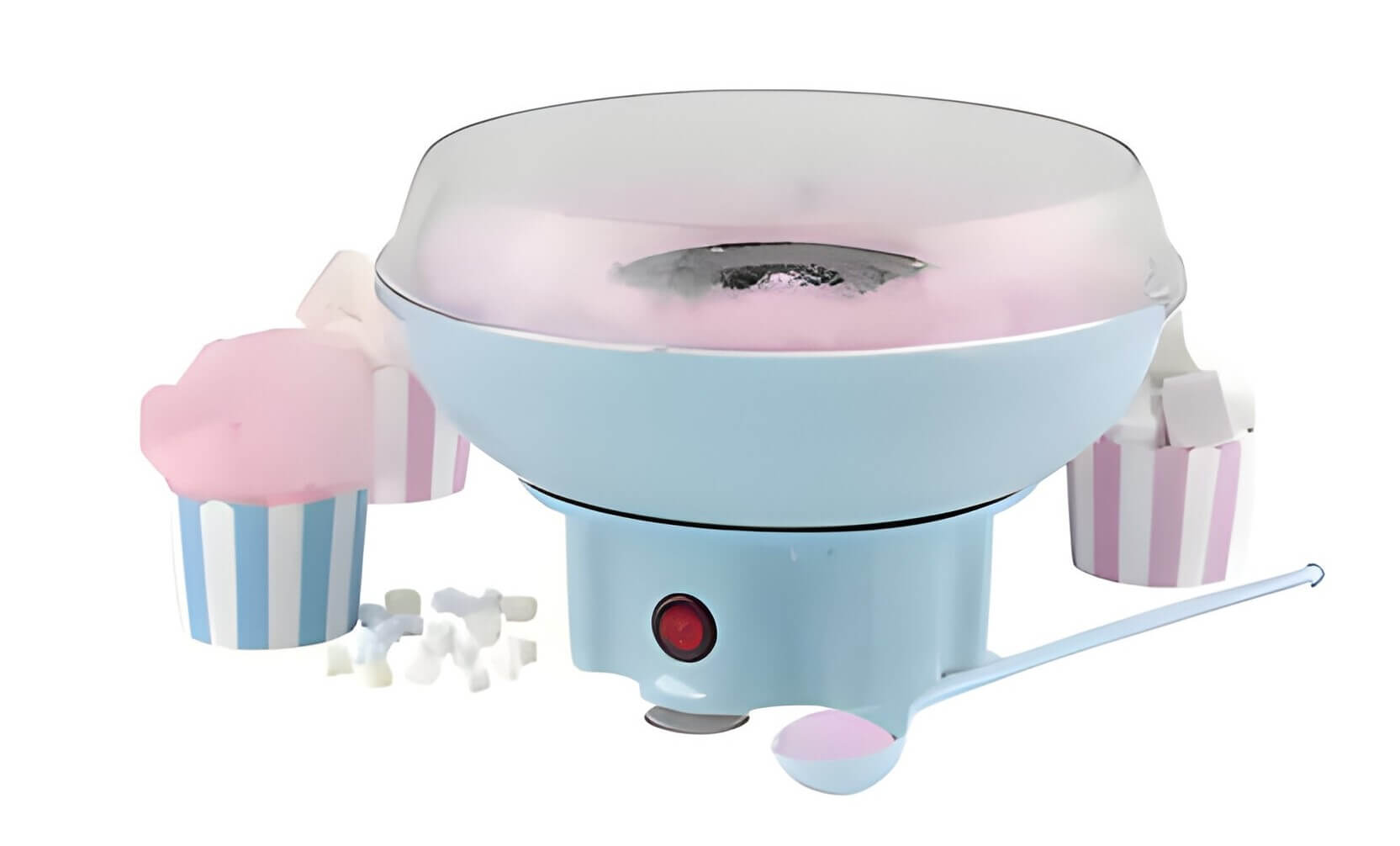 a baby blue candy floss maker