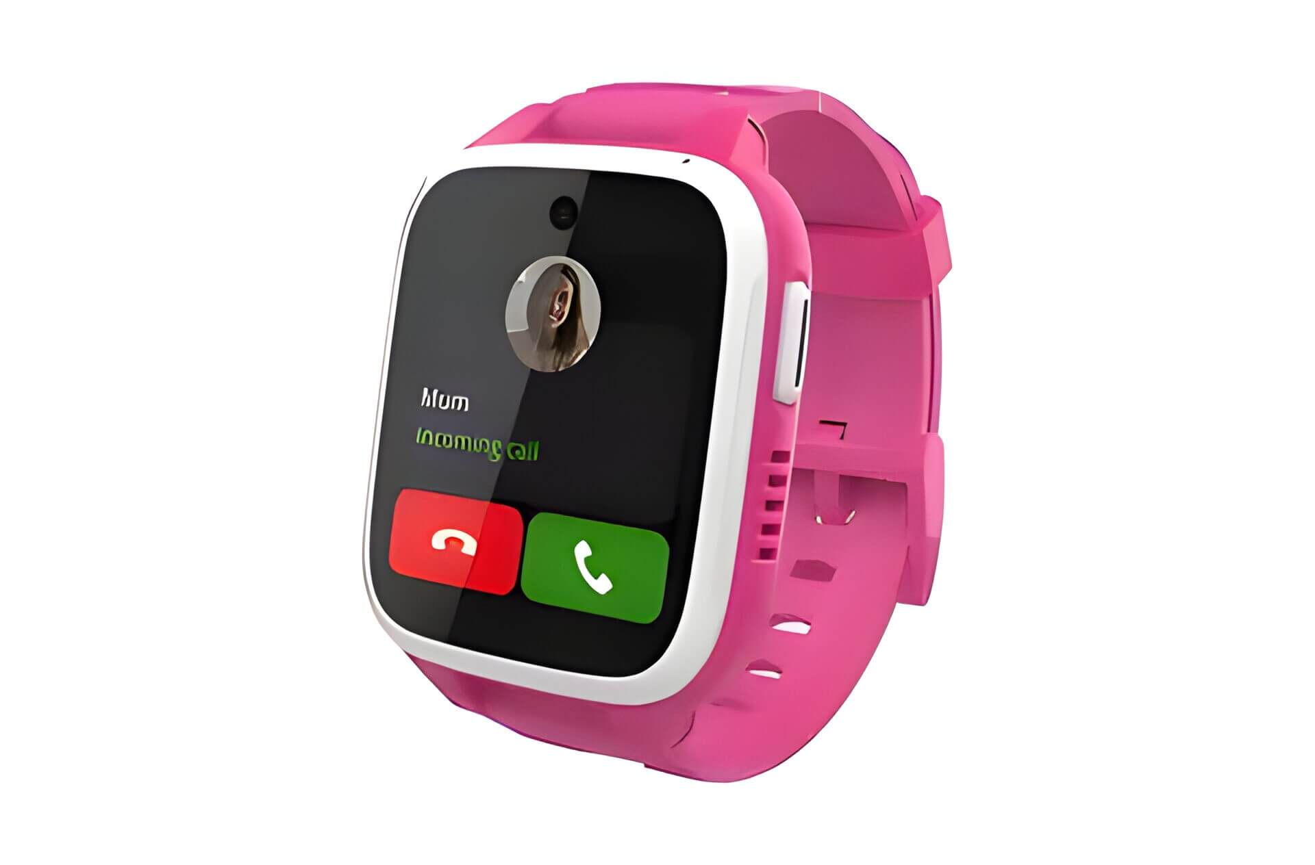 a pink smartwatch
