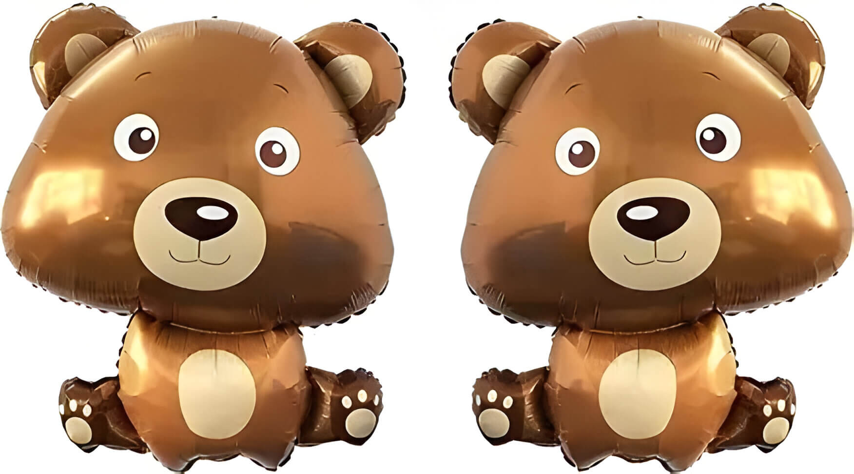 2 cartoon, brown bear balloons