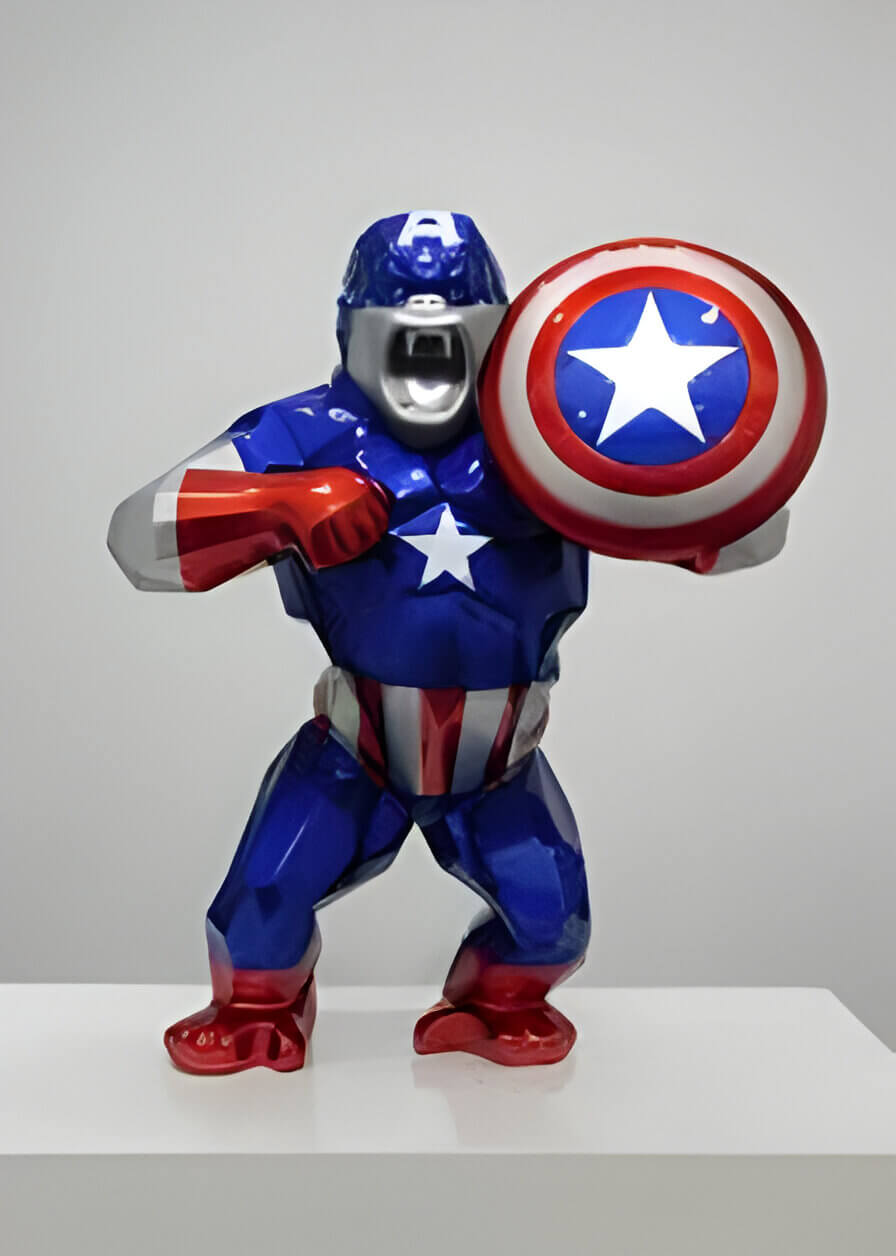 Captain America gorilla statue