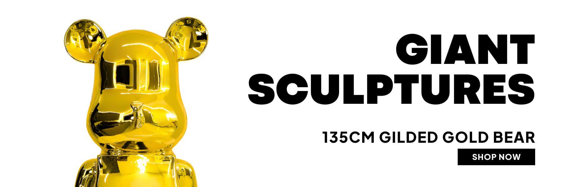 135cm gold giant bear sculpture buy now banner