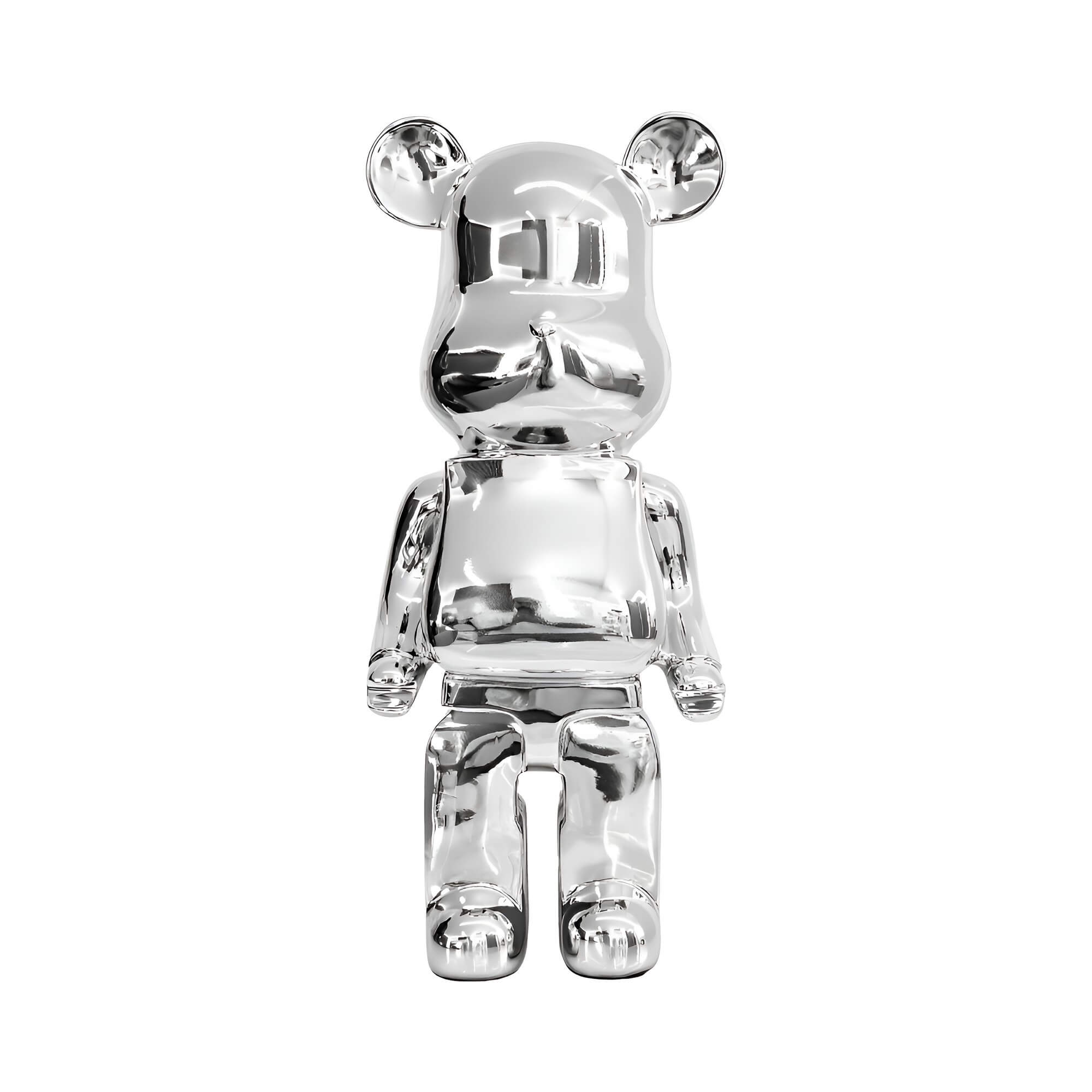 A silver giant bear sculpture