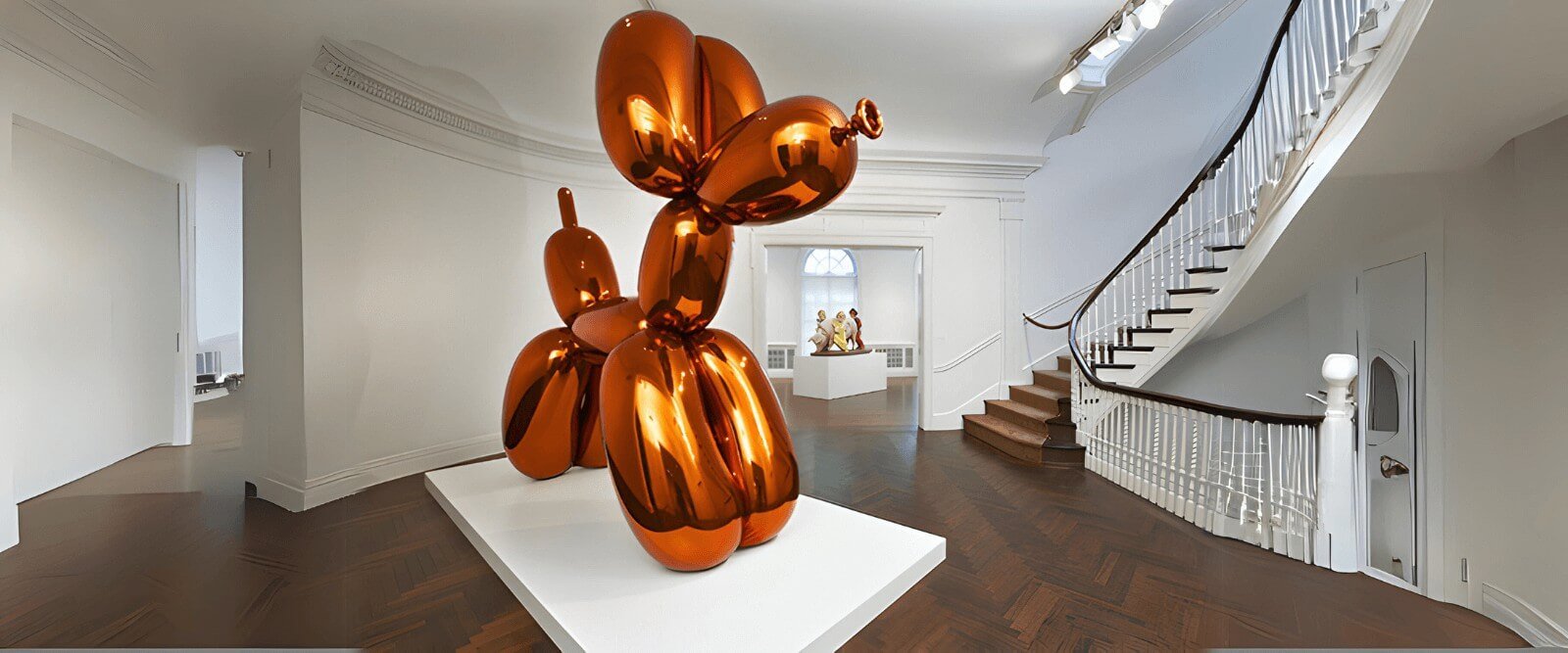 Sunset orange dog sculpture from Giant Sculptures