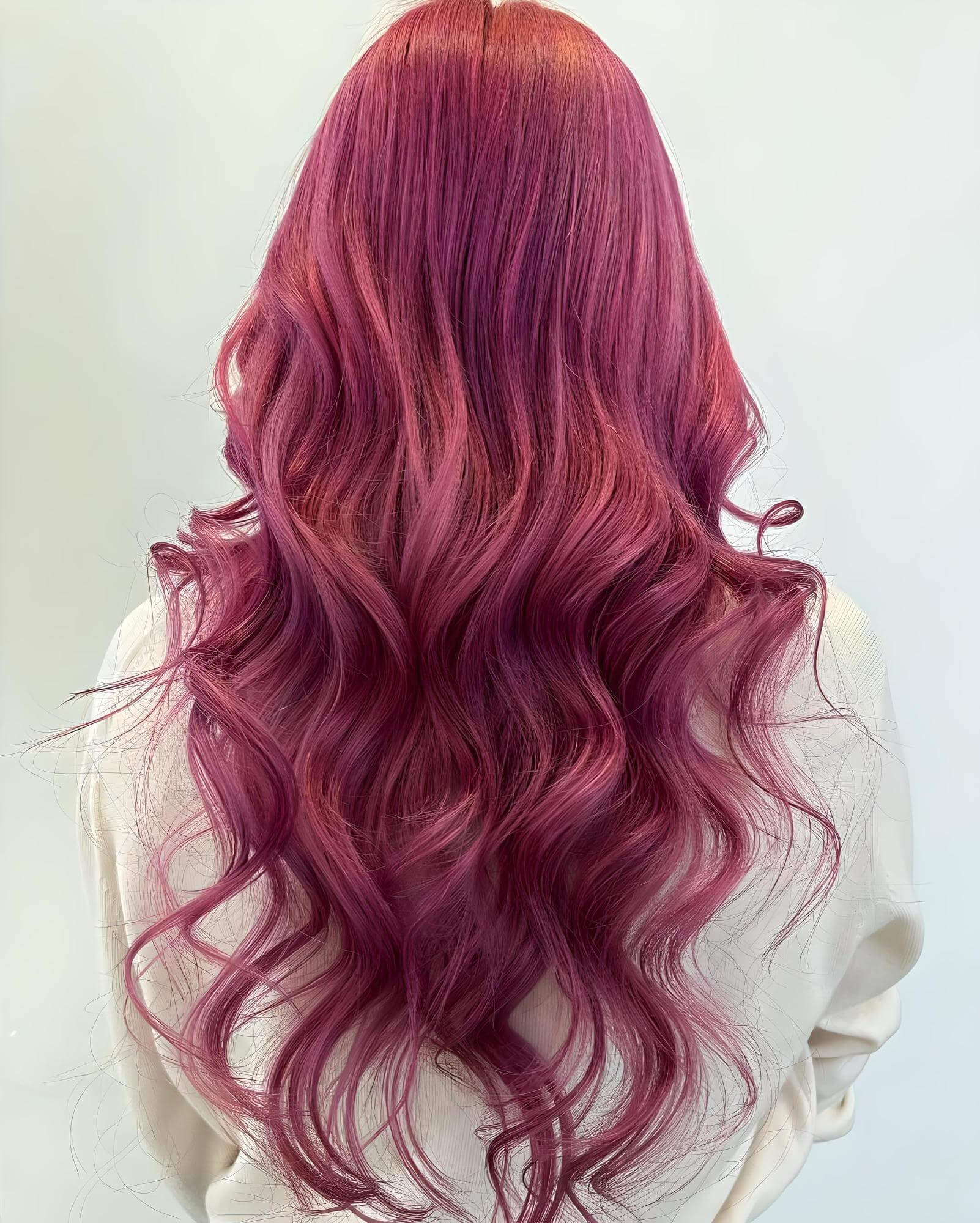 Berry balayage: A unique blend of purple, orange, and red for a stunning, personalized look.