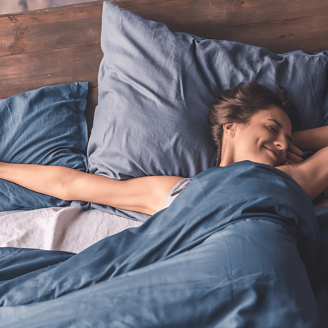 Woman wakes up refreshed with a wool duvet