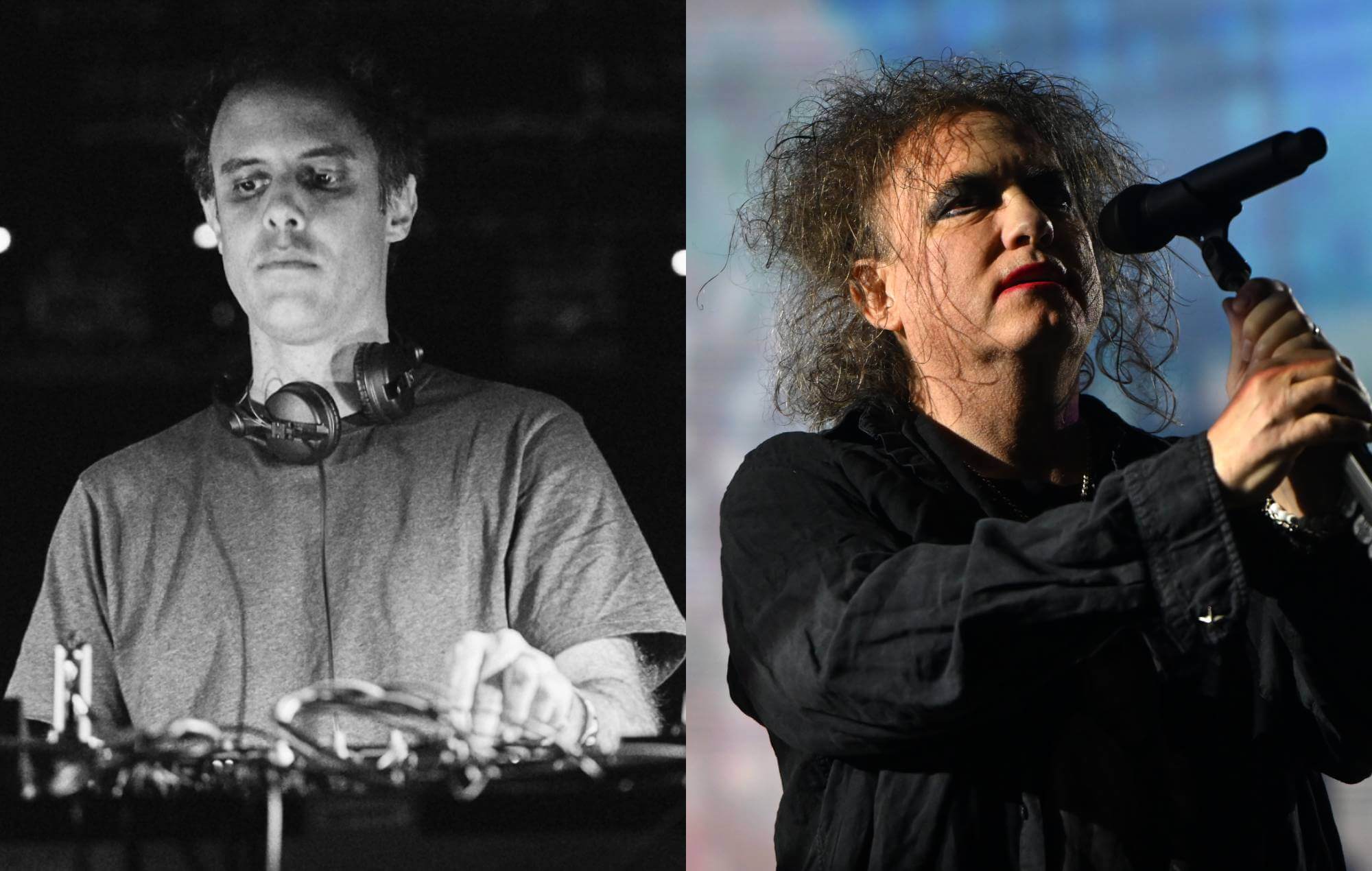 Four Tet and The Cure's Robert Smith. Credit: Koury Angelo and Daniel Boczarski via GETTY