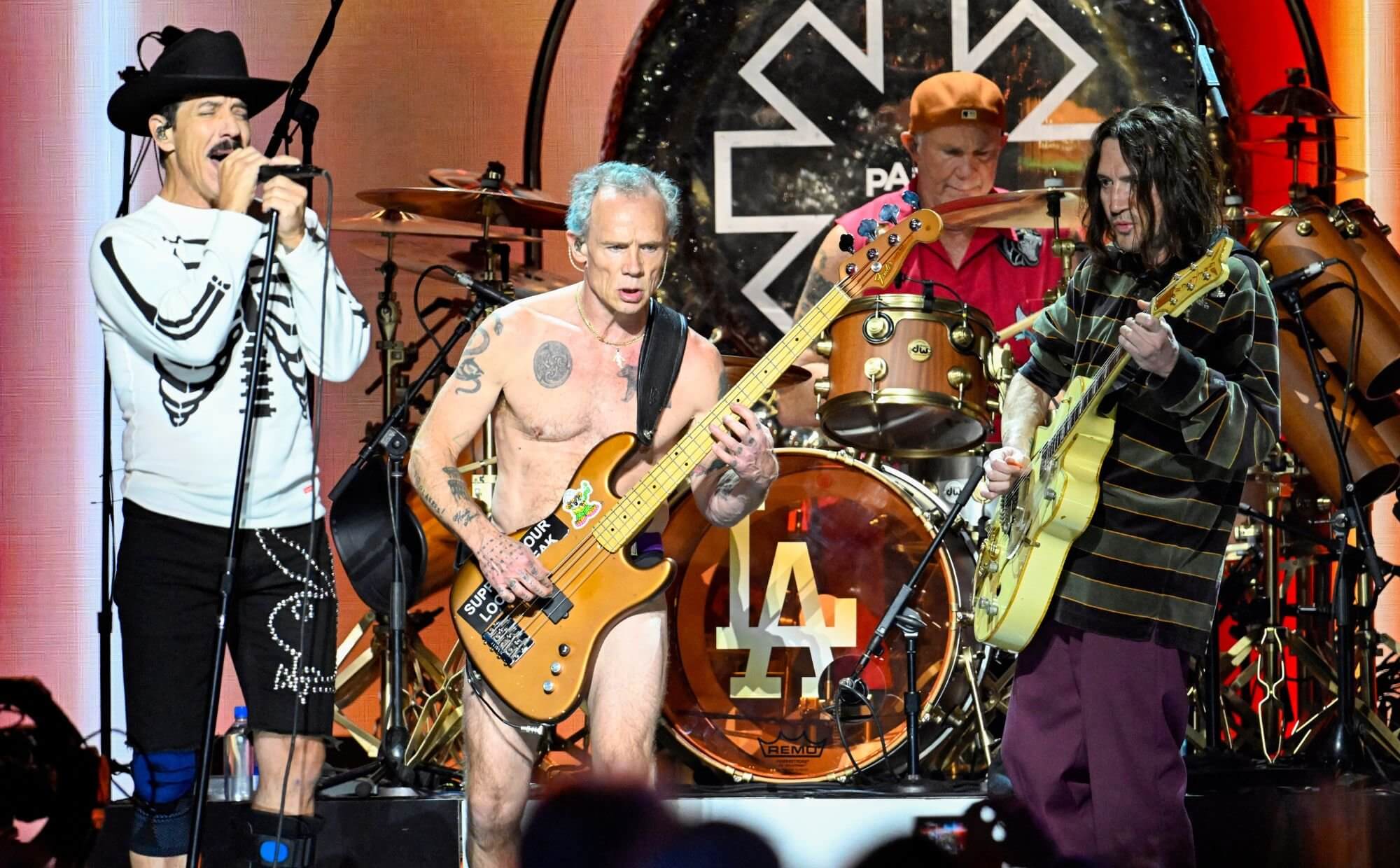 Anthony Kiedis, Flea, Chad Smith, and John Frusciante of Red Hot Chili Peppers. Credit - Scott Dudelson/Getty Images for FIREAID