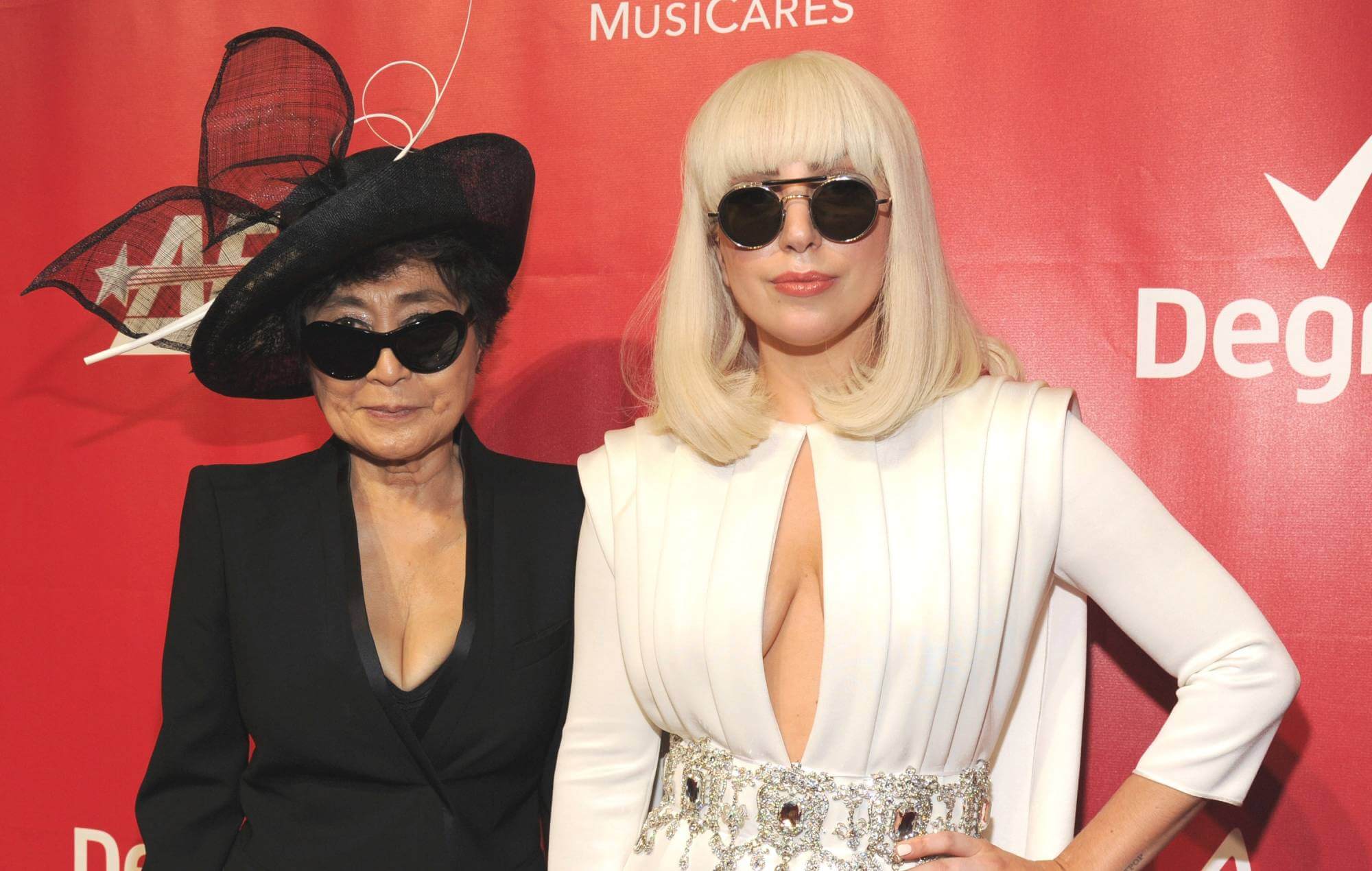 Yoko Ono and Lady Gaga attend 2014 MusiCares Person Of The Year Honoring Carole King
