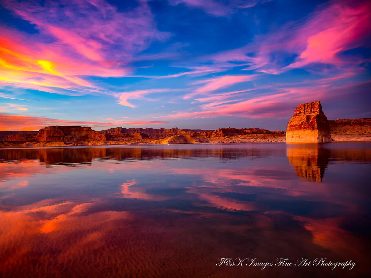 Lake Powell Sunset Reflection