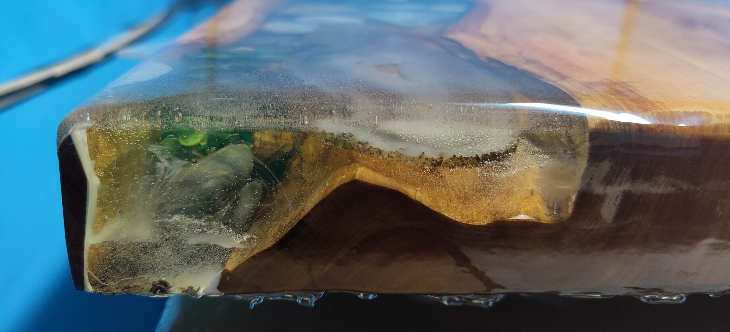 Epoxy Resin Drips on a table