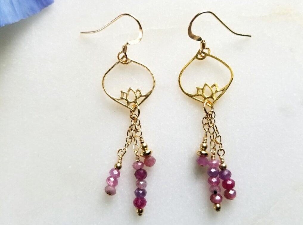 ​Moroccan Lotus & Ruby Earrings