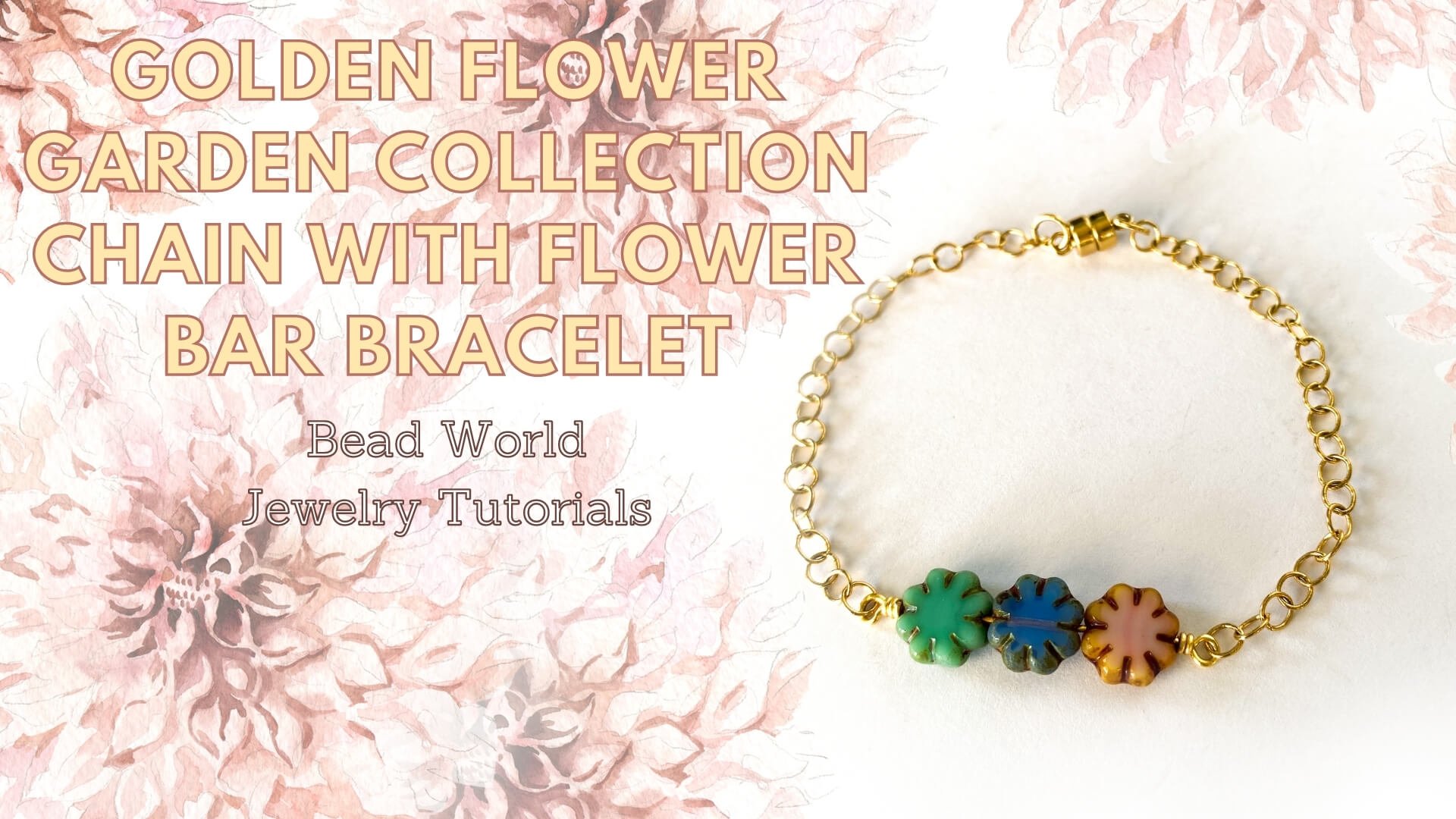 ​Golden Flower Garden – Chain with Flower Bar Bracelet